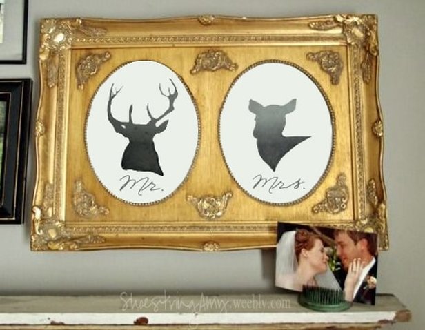How to create a DIY Mr. and Mrs. artwork on a budget by ShoestringAmy